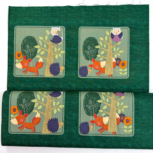 Baumwolle Stoff ST10220 Webware Kinderstoff Fuchs Eule Igel Baum Blume  Dekostoff Kissenstoff Meterware Fox & Friends